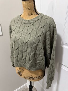 Olive Green Cropped Sweater